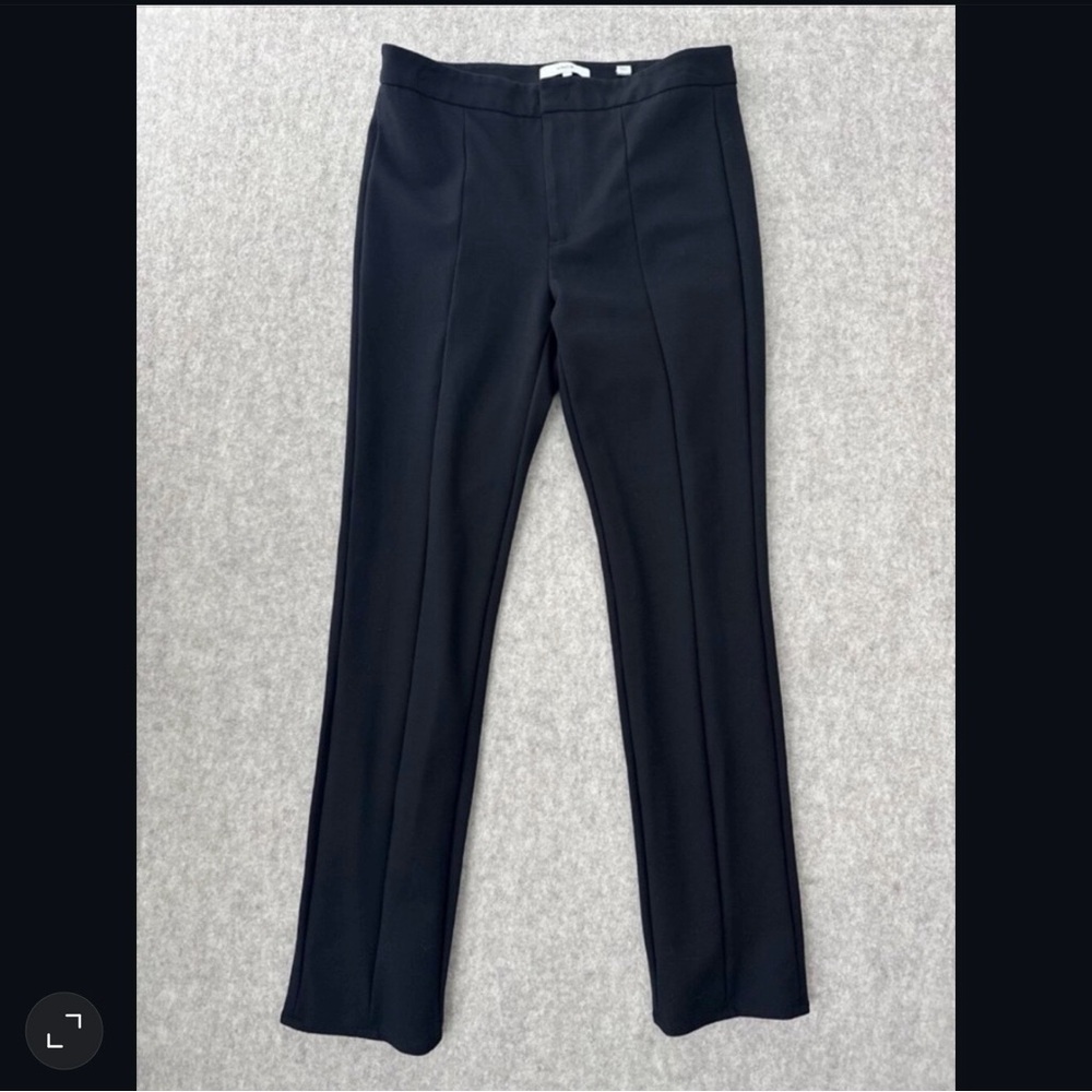 Vince Ponte Knit Pintuck Dress Pant Slim Straight Black Full Length Womens 4